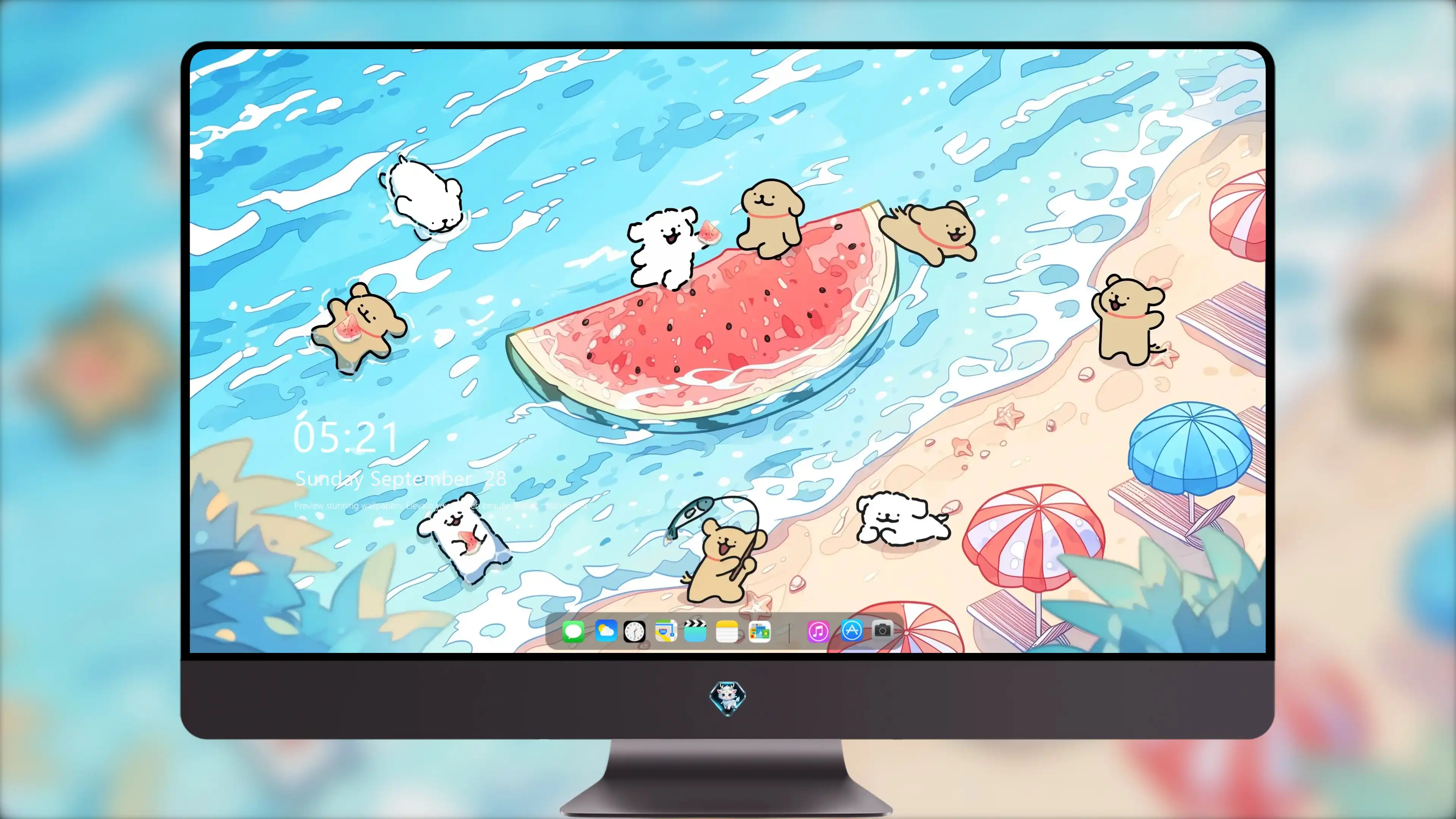 4K画质 线条小狗插画壁纸 IPAD 电脑免费下载