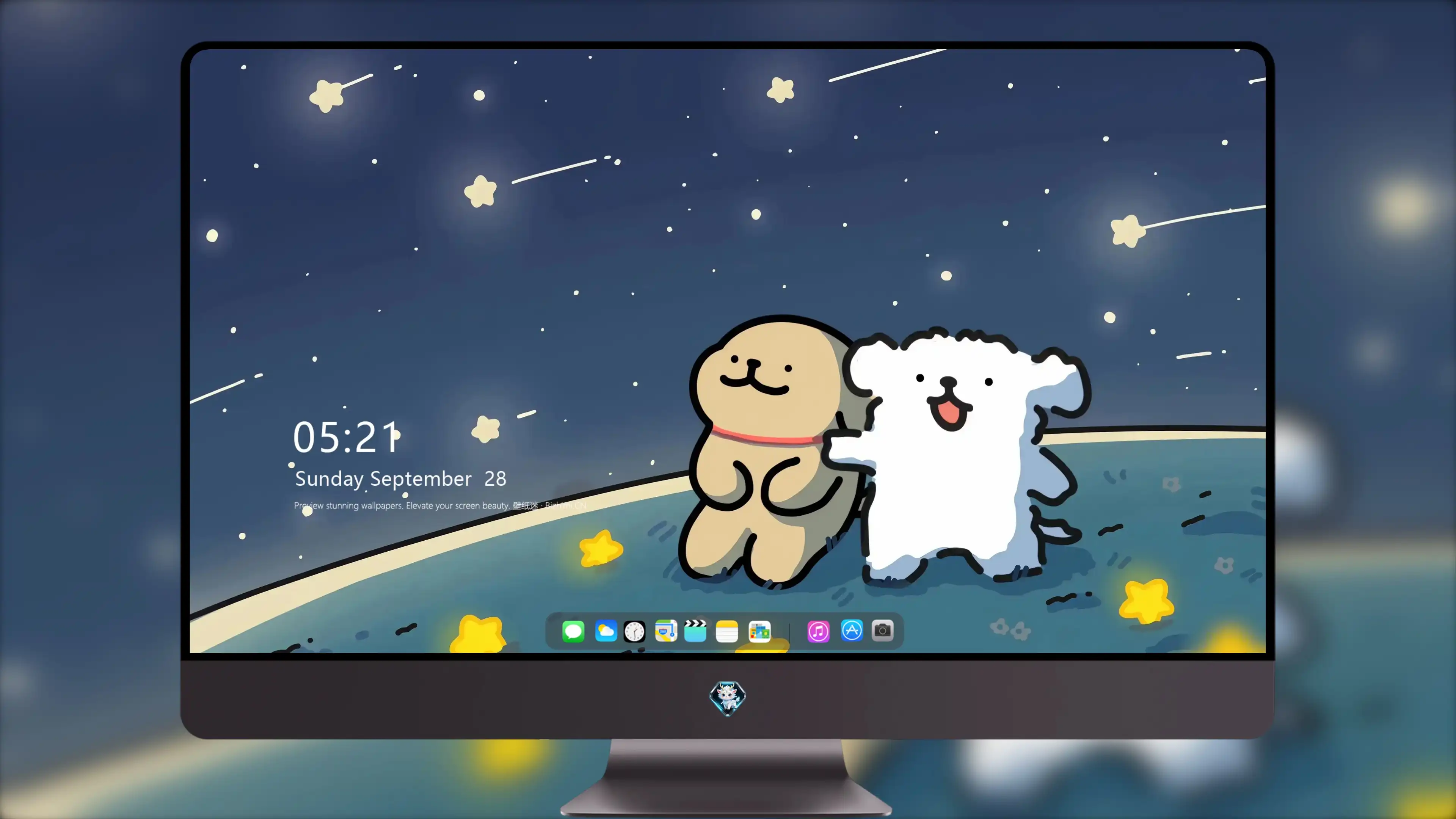 无损画质 线条小狗动漫壁纸 IPAD 电脑免费下载