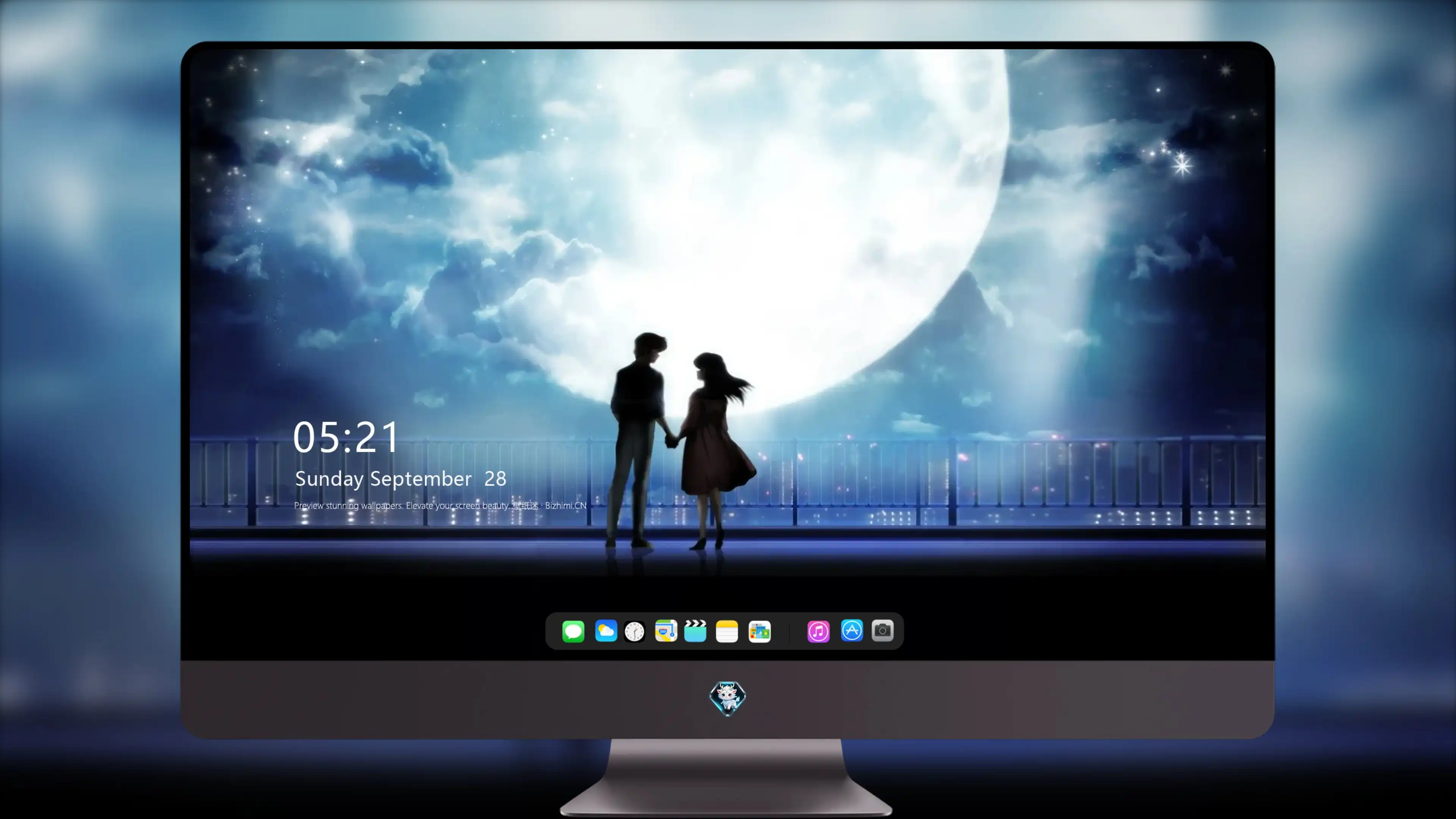 4K爱情浪漫壁纸 情侣依偎星空下